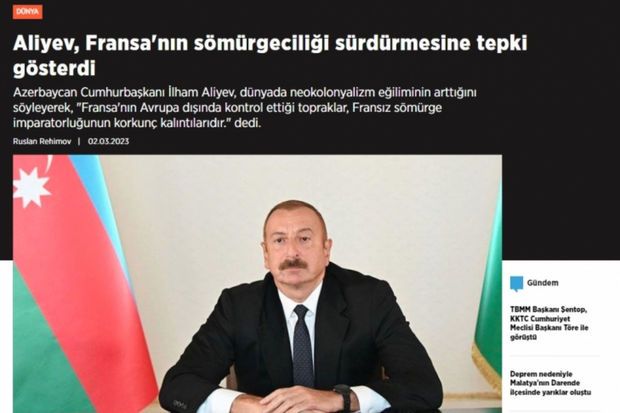 Türkiyə KİV   ləri:  “Prezident Əliyev Fransaya sərt etirazını bildirdi”