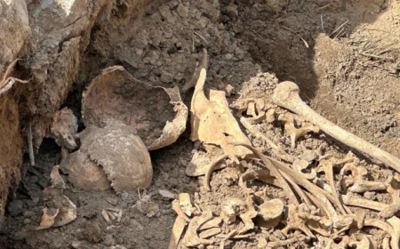 Ağdamda qazıntı zamanı insan skeletinə bənzər qalıqlar tapılıb