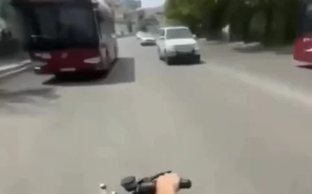 Motosikleti əks istiqamətdə sürərək yolda təhlükə yaratdı -
