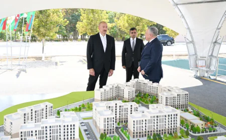 Naxçıvanda 518 mənzildən ibarət sosial evlər kompleksinin təməli qoyuldu-
