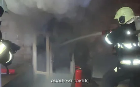 Gəncədə ev yandı -