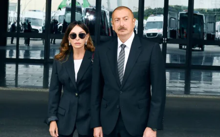 İlham Əliyev və Mehriban Əliyeva 6-cı Dünya Köçəri Oyunlarının açılış mərasimində-