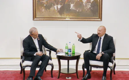 İlham Əliyev Bişkekdə Məsud Pezeşkianı “İstisu” ilə qonaq etdi-