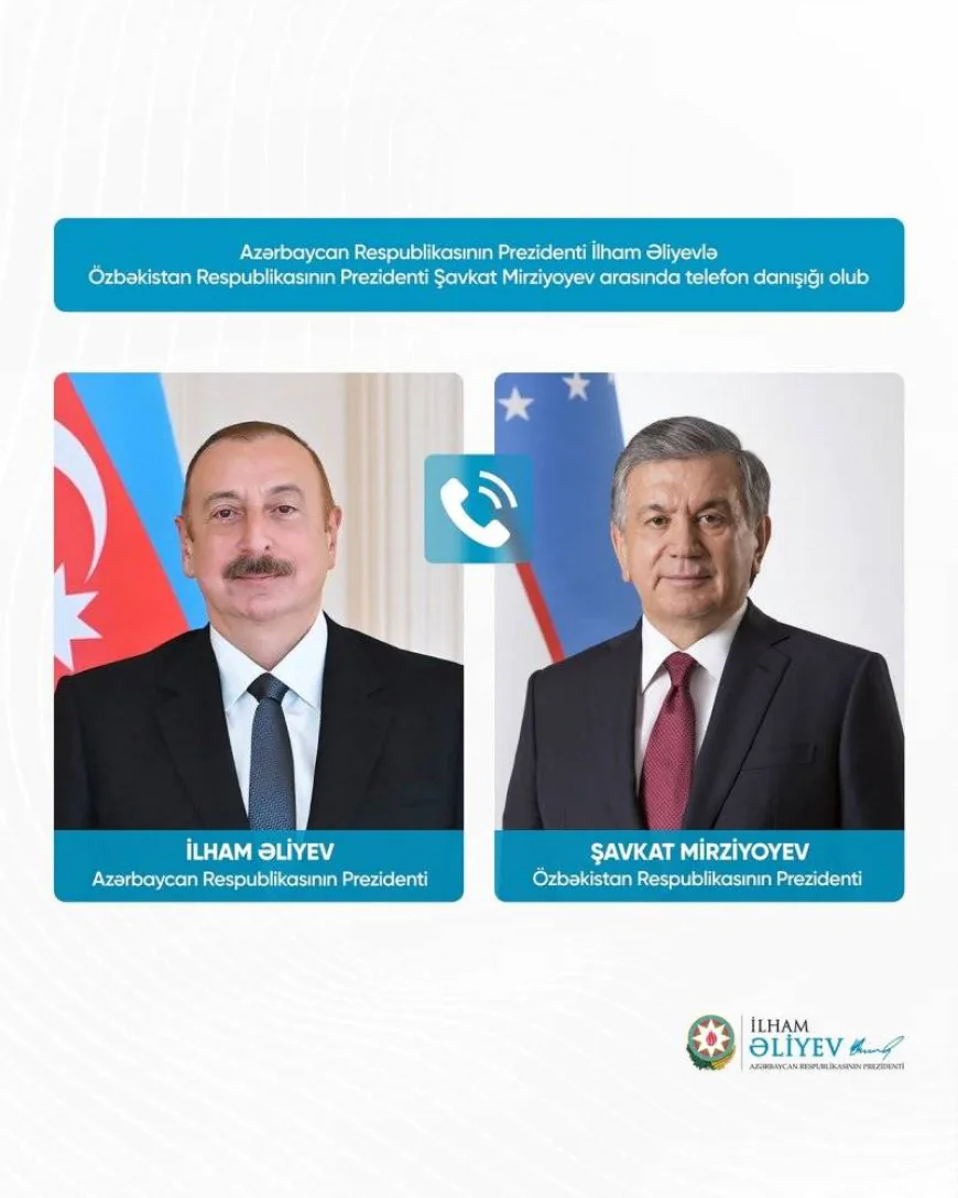 İlham Əliyev Özbəkistanın müstəqillik yubileyi münasibətilə Şavkat Mirziyoyevə təbrik göndərib