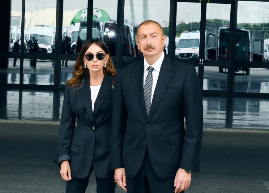 İlham Əliyev və Mehriban Əliyeva 6-cı Dünya Köçəri Oyunlarının açılış mərasimində-