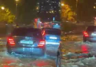 Bakıda güclü yağış yağdı, işıqfor sıradan çıxdı –