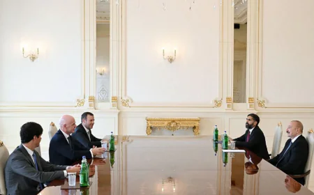 İlham Əliyev FIFA prezidenti Canni İnfantinonu qəbul edib-
