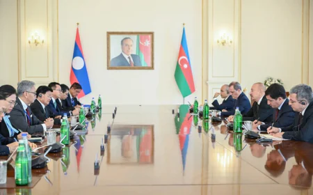 İlham Əliyev Laos Prezidenti Thonqlun Sisulitlə geniş tərkibdə görüşüb-