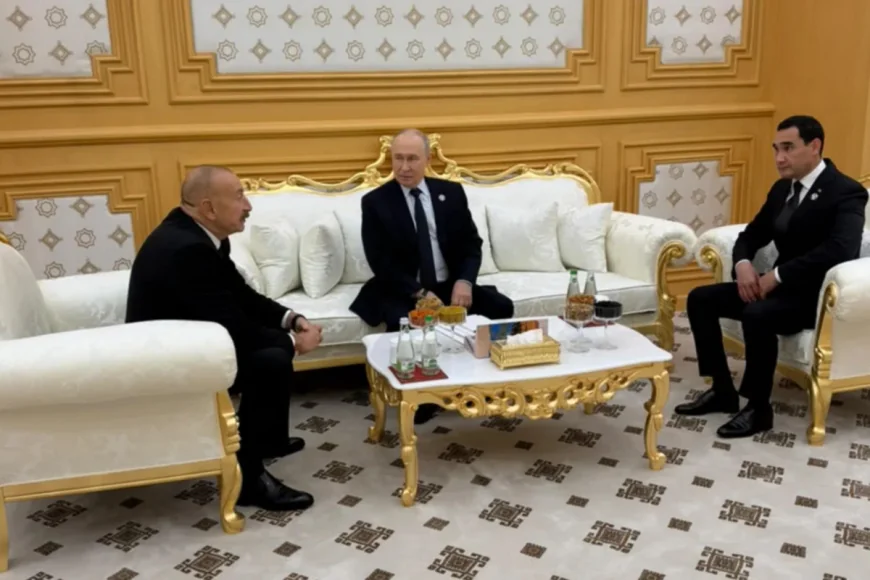 MDB dövlət başçıları görüşü çərçivəsində İlham Əliyev Vladimir Putin və Sərdar Berdiməhəmmədovla görüşüb