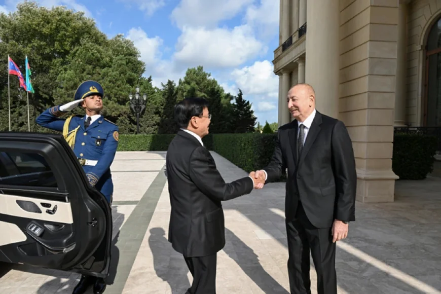 İlham Əliyev Laos Prezidentini Bakıda qarşıladı – Rəsmi mərasim keçirildi-